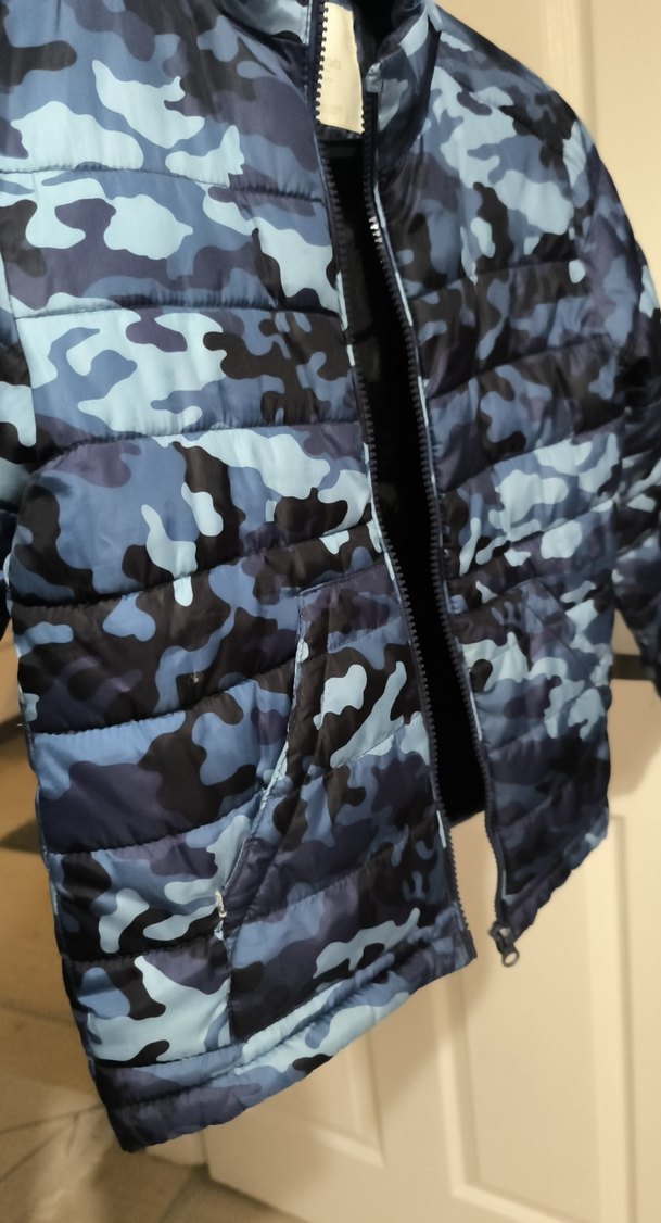 Mango Erkek Mavi Kamuflaj Yelek - Görsel 4