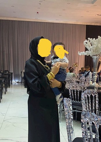 40 Beden siyah Renk Siyah Uzun Kollu Gotik Abiye Elbise bir defa giyildi