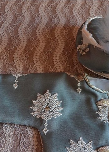 Mint Nakış desenli Çocuk kaftan Takım - Görsel 2