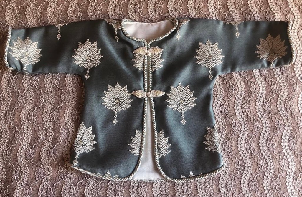 Mint Nakış desenli Çocuk kaftan Takım - Görsel 3