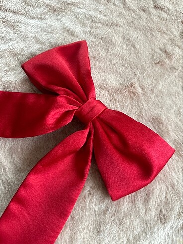Kırmızı fiyonk saç tokası - Görsel 4