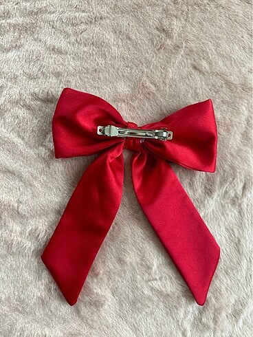 Kırmızı fiyonk saç tokası - Görsel 3