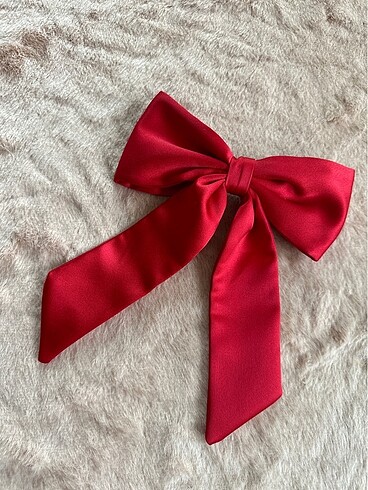 Kırmızı fiyonk saç tokası - Görsel 2