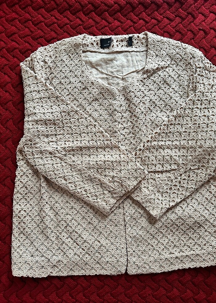 Pudra fisto taşlı ceket - Görsel 2