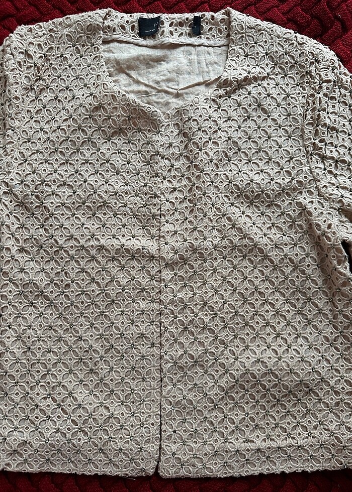 Pudra fisto taşlı ceket - Görsel 4