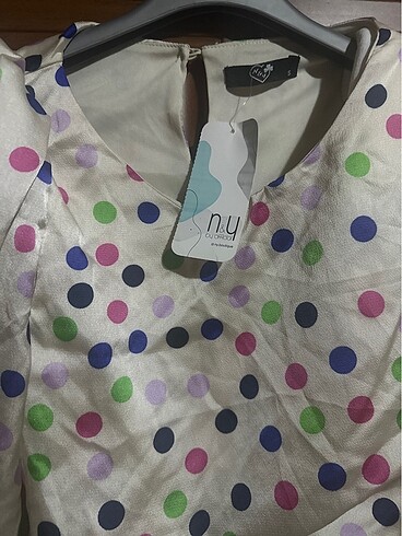 Saten puantiyeli elbise - Görsel 6