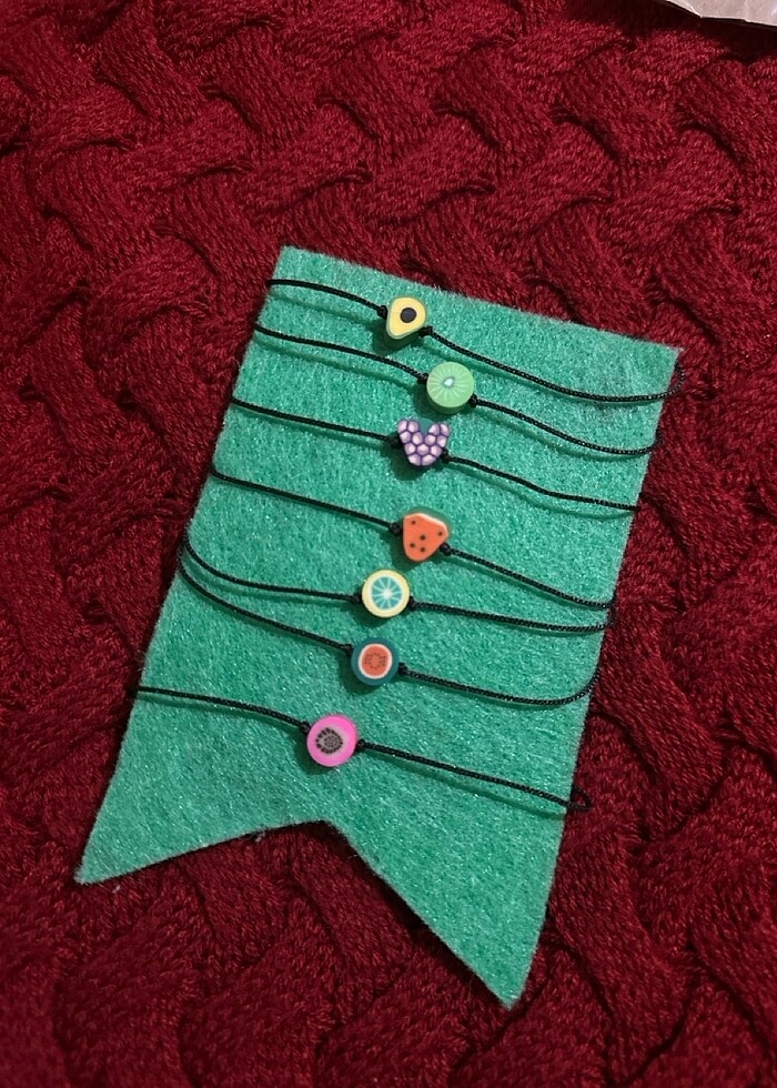 Fimo boncuklu arkası asansörlü bileklik - Görsel 2