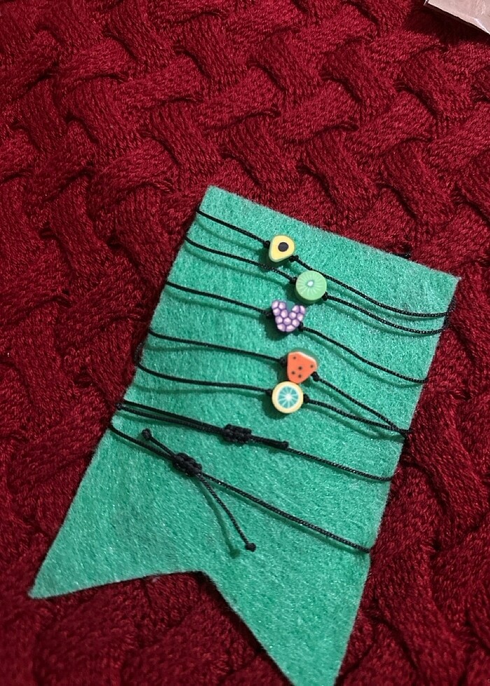 Fimo boncuklu arkası asansörlü bileklik - Görsel 3