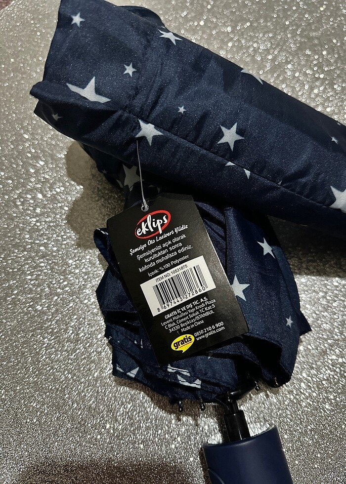 Eklips oto lacivert yıldızlı şemsiye - Görsel 4