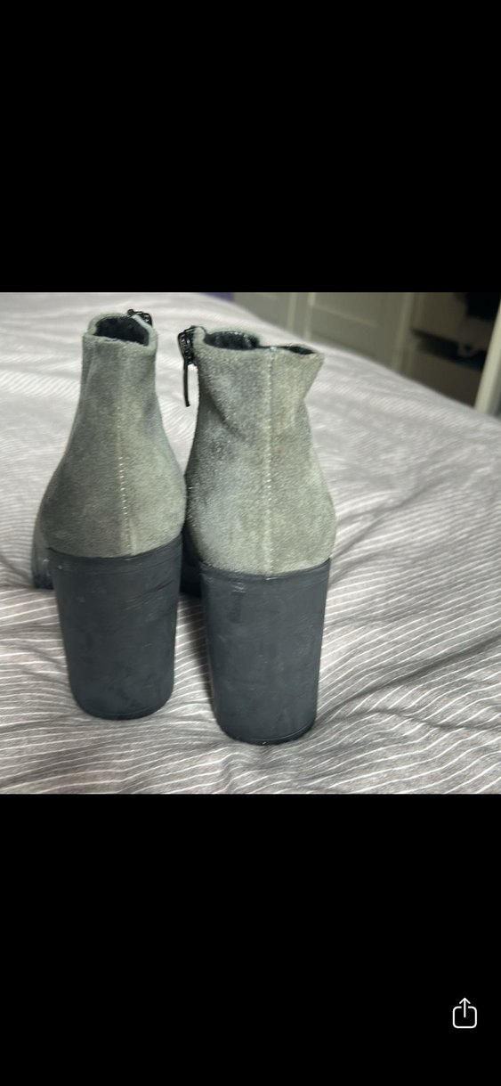 Gri Süet Kadın Dolgu Topuk Bot - Görsel 3