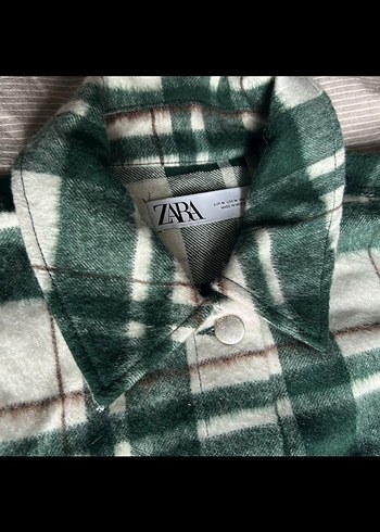 Düğmeli Yeşil Kareli Kadın Gömlek - Görsel 2