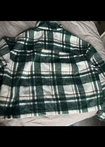 Düğmeli Yeşil Kareli Kadın Gömlek - Görsel 4