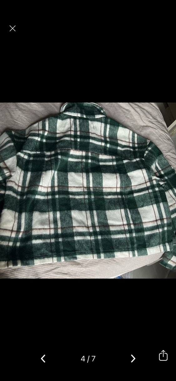 Düğmeli Yeşil Kareli Kadın Gömlek - Görsel 4