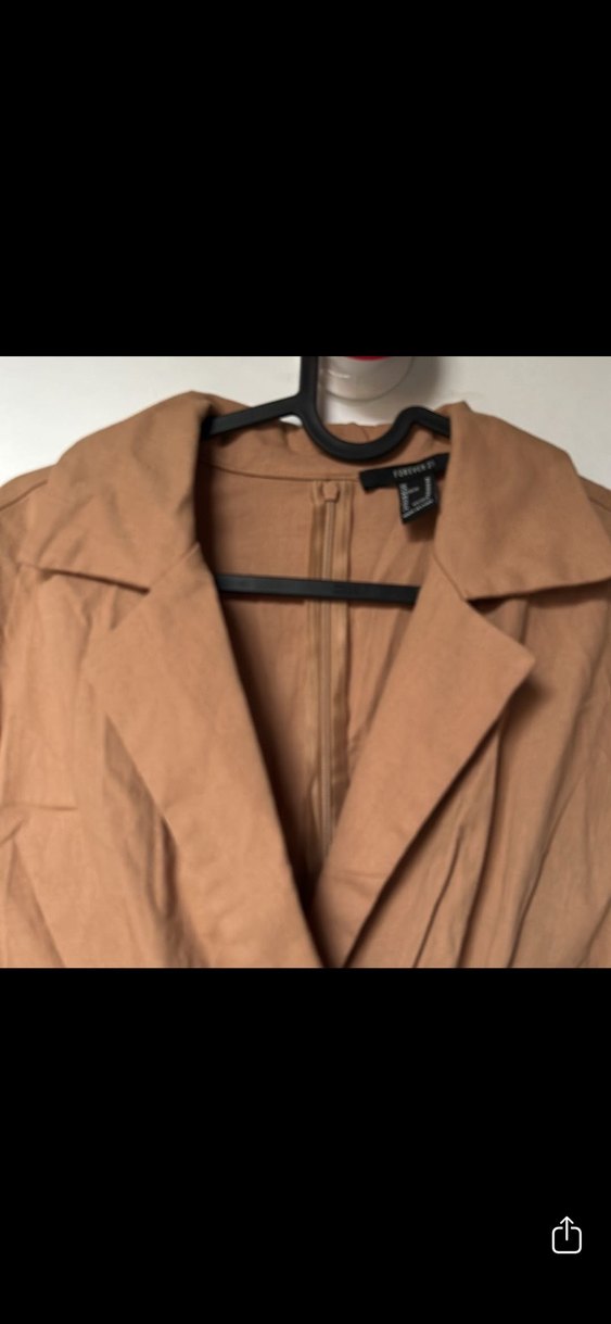 Kemerli Bej Mini Keten Elbise - Görsel 2