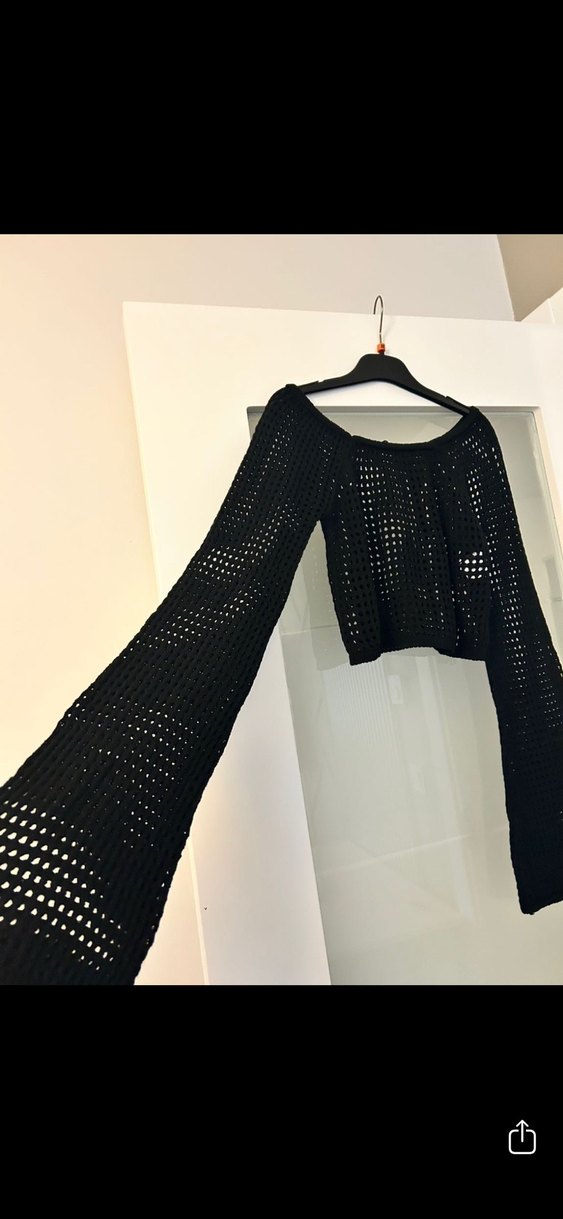 Siyah Örgü Kadın Triko Kazak - Görsel 3