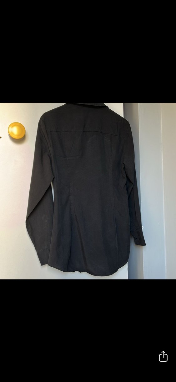 Siyah  Uzun Kollu Gömlek - Görsel 3