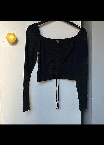 Siyah Uzun Kollu Teknolojik Kumaş Bluz - Görsel 3