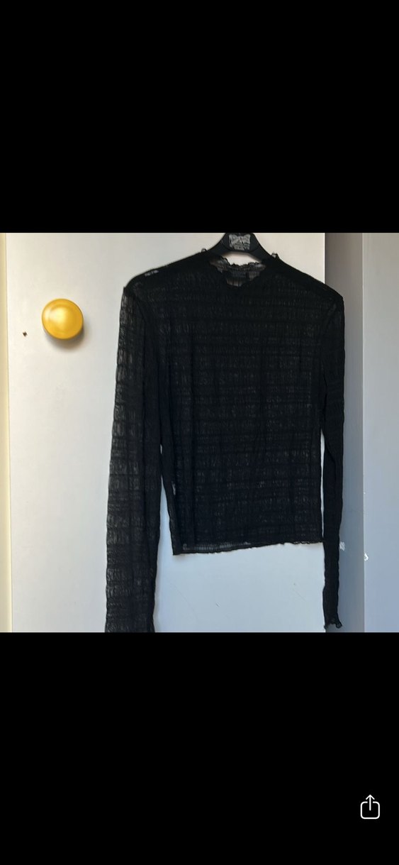 Kadın Siyah Pileli Uzun Kollu Gömlek - Görsel 4