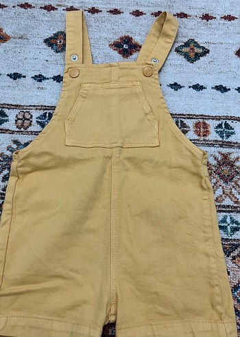 Sarı Renkli Erkek Çocuk Askılı Kısa Tulum