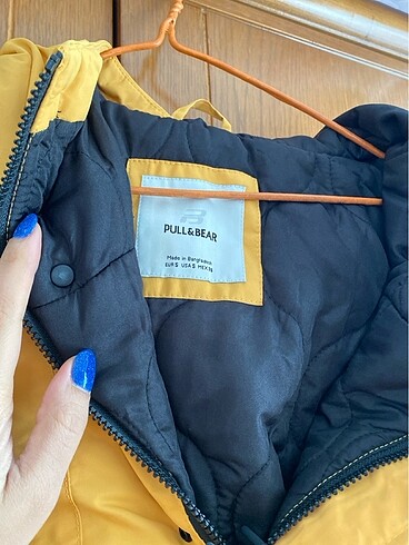 s Beden sarı Renk Unisex Kanguru mont pull and bear