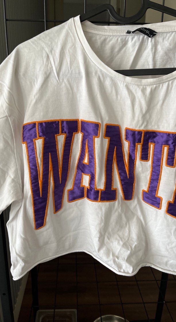 Beyaz Baskılı Kemerli Kısa Kollu Tişört - Görsel 2