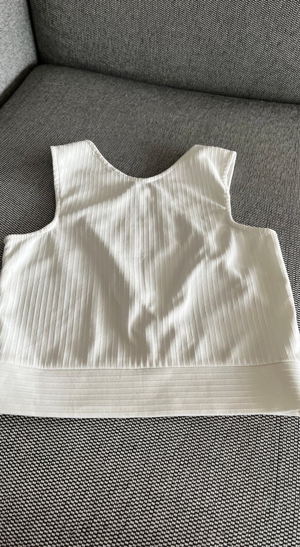 Beyaz Pliseli Askısız Mini Atlet - Görsel 3
