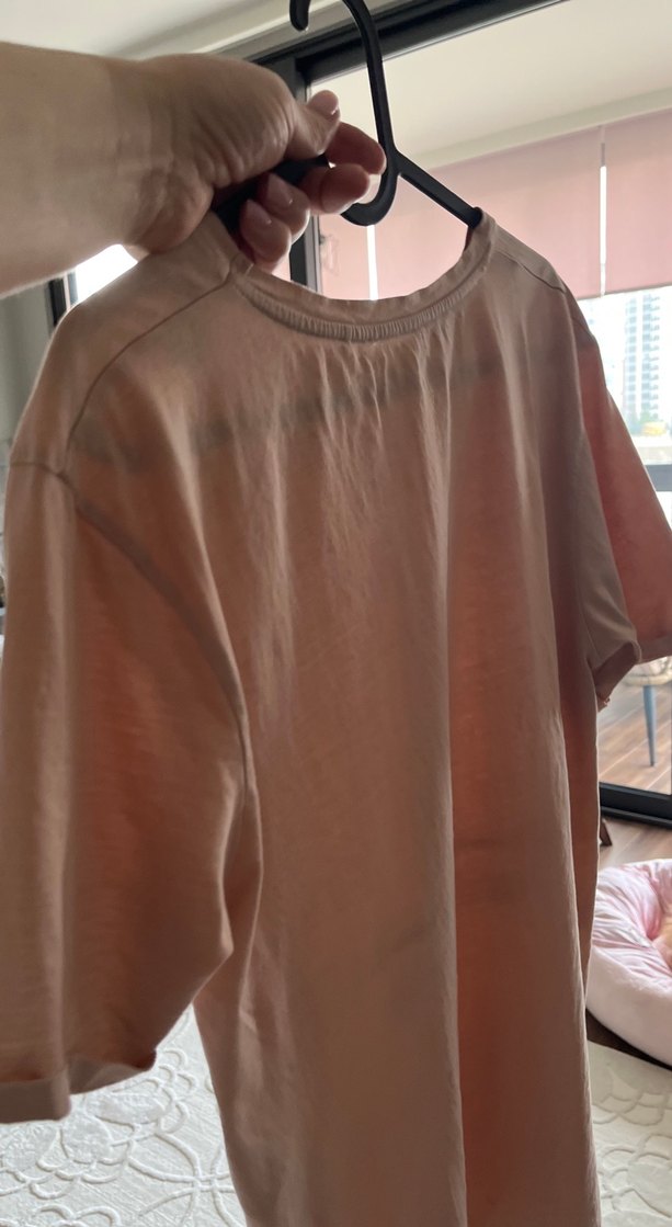 Bej Kısa Kollu Hamile Tişörtü - Görsel 3