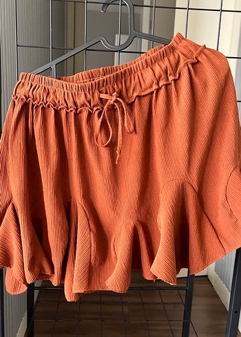 Turuncu Pilili Midi Kadın Etek - Görsel 4