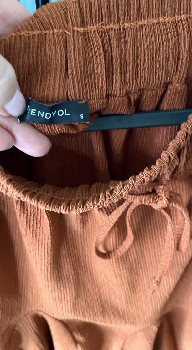 Turuncu Pilili Midi Kadın Etek - Görsel 3