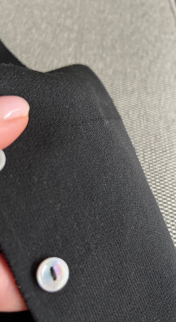 Düğmeli Siyah Keten Kadın Yelek - Görsel 5