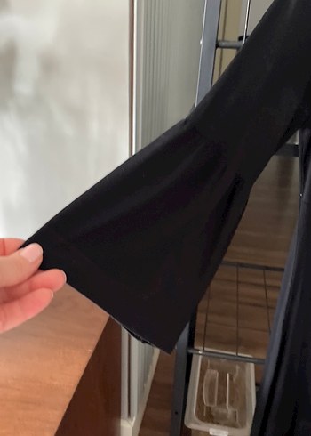 Uzun Kollu Siyah Uzun Elbise - Görsel 2