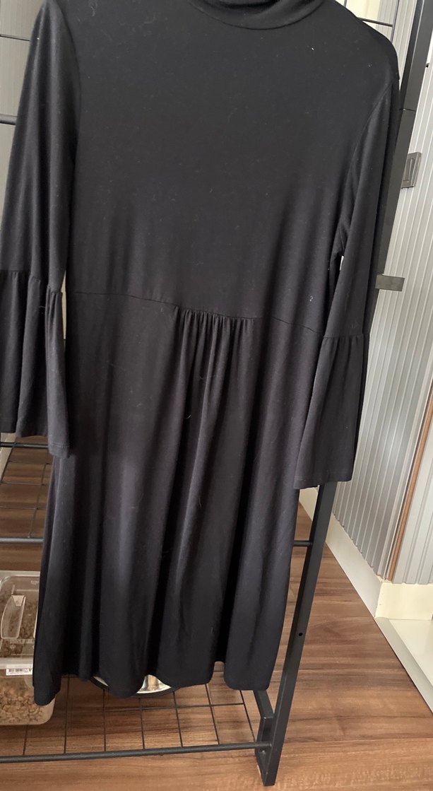 Uzun Kollu Siyah Uzun Elbise - Görsel 5