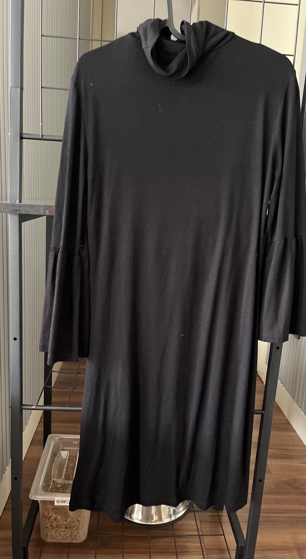 Uzun Kollu Siyah Uzun Elbise - Görsel 4