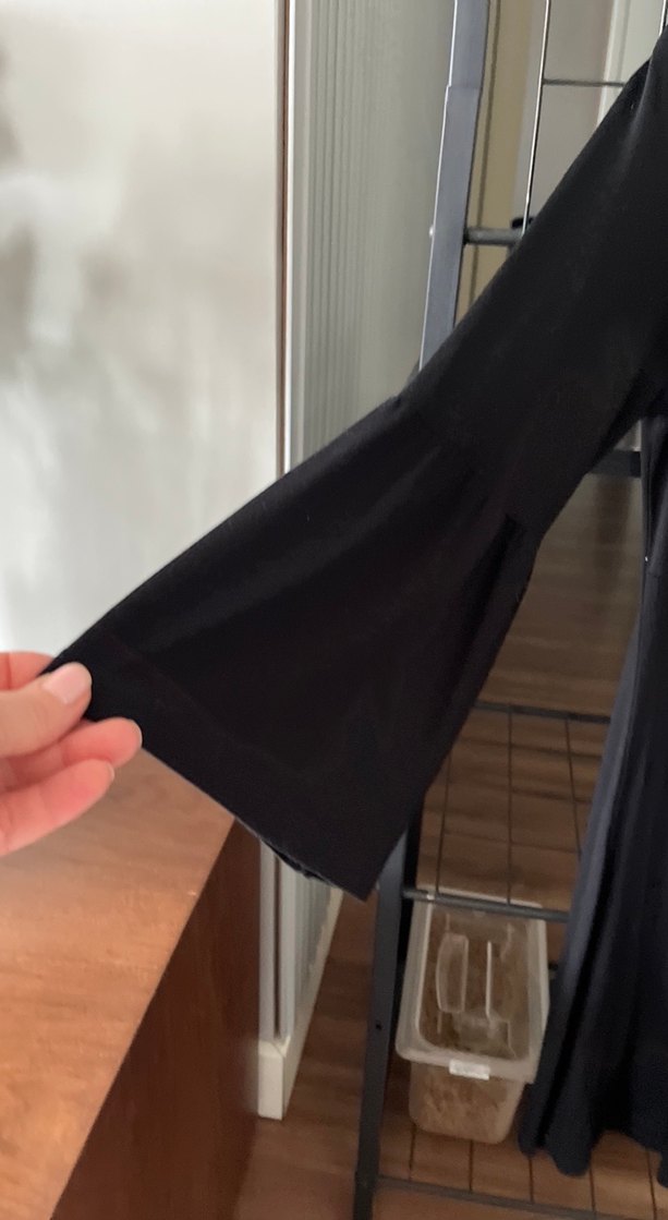 Uzun Kollu Siyah Uzun Elbise - Görsel 2