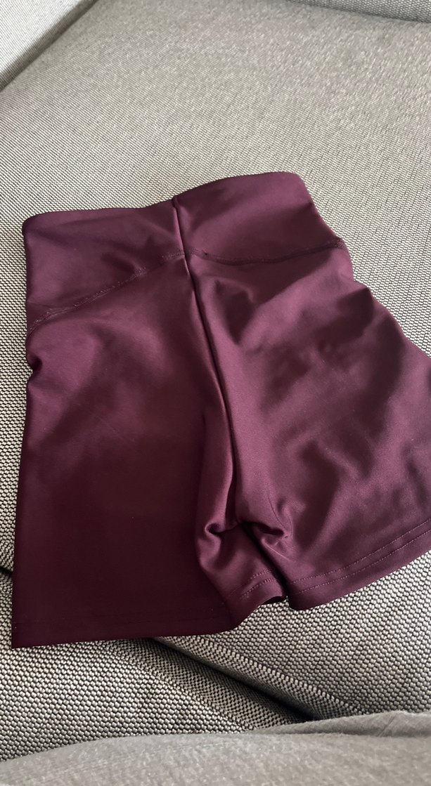 Bordo Yüksek Bel Kadın Şort - Görsel 2
