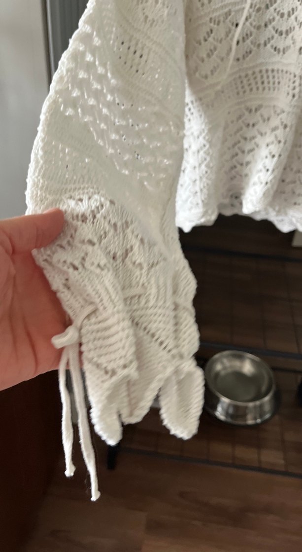 Bohem Uzun Kollu V Yakalı Örgü Kadın Kazak - Görsel 2