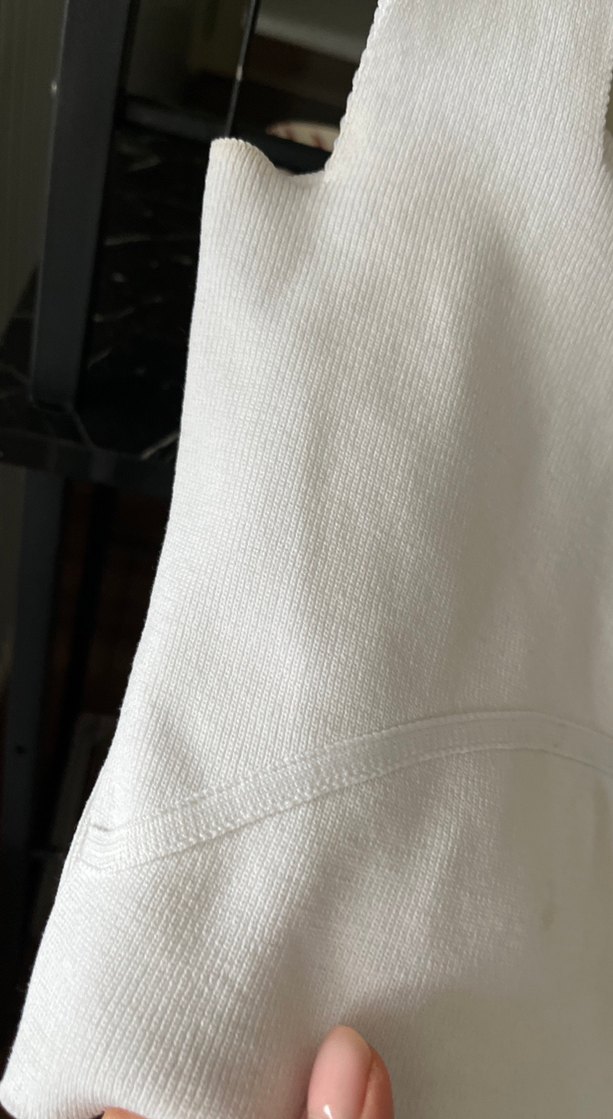 Beyaz Keten Kadın Atlet, Kayık Yaka, Kolsuz - Görsel 4