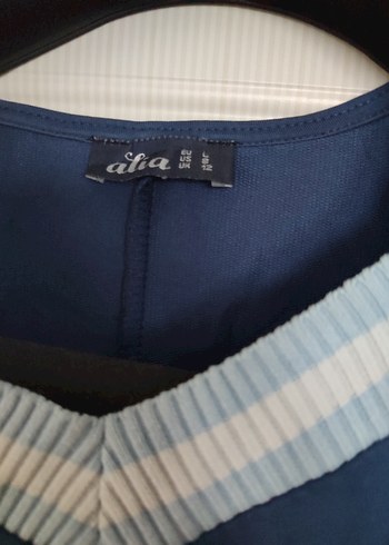 Uzun Kollu Mavi Kadın Uzun Elbise - Görsel 3