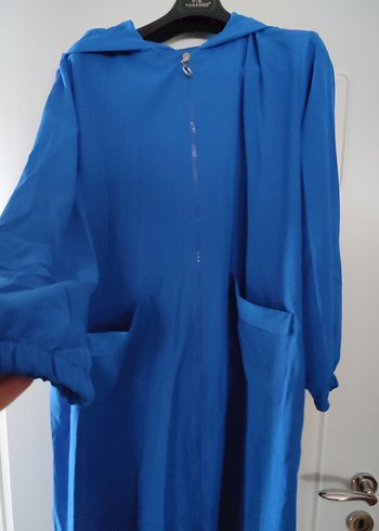 Mavi Uzun Kollu Kadın fermuarlı gömlek - Görsel 2