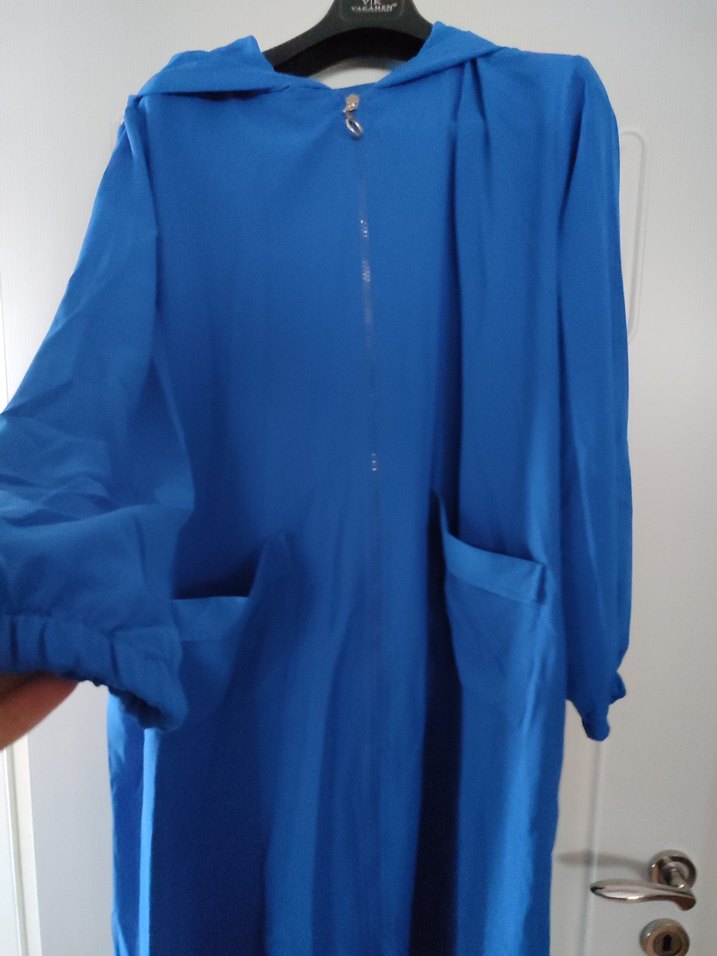 Mavi Uzun Kollu Kadın fermuarlı gömlek - Görsel 2