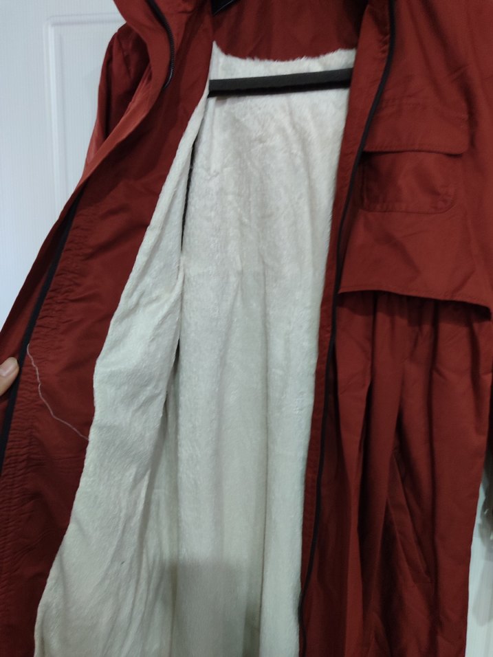 kiremit Uzun Kadın Yağmurluk içi polar - Görsel 2