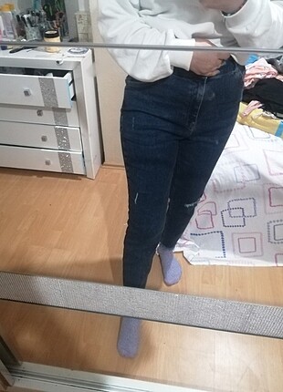 Yüksek bel mom Jean 