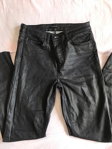 36 Beden siyah Renk Mumlu Pantolon