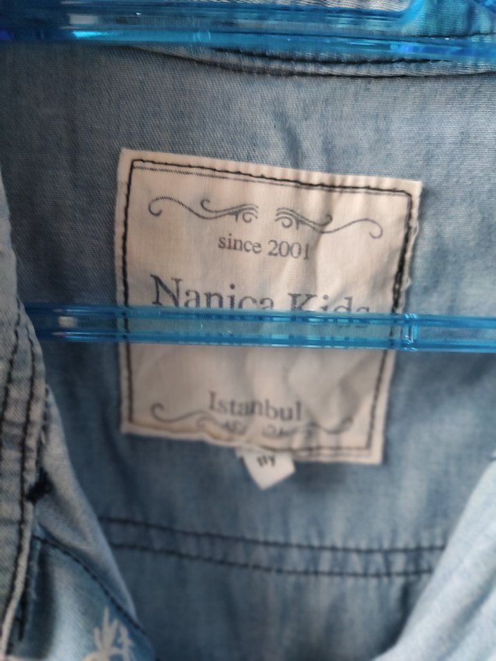 Erkek Mavi Denim Kısa Kollu Gömlek - Görsel 3