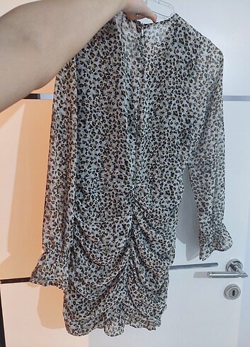 m Beden leoparlı elbise