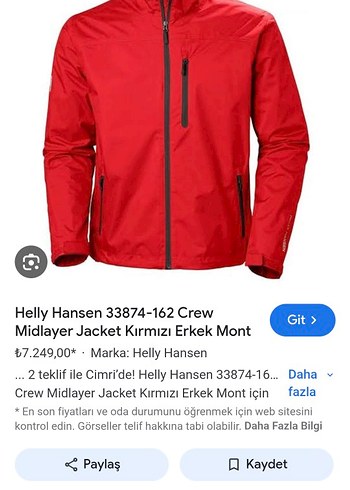 Kırmızı Fermuarlı Kadın Helly Hansen Ceket - Görsel 6