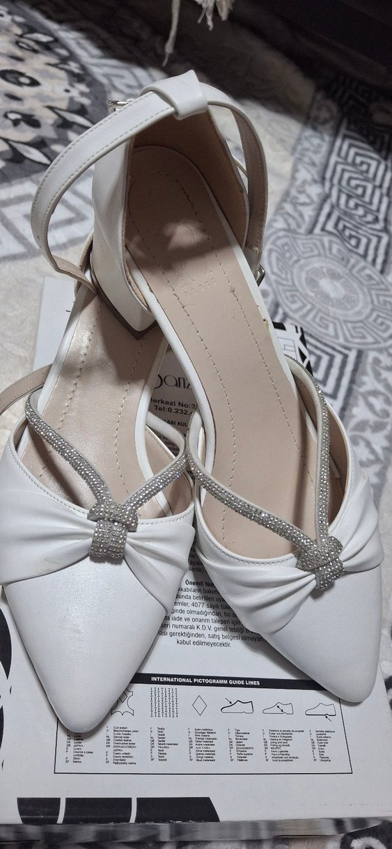 Beyaz Klasik Dolgu Topuklu Kadın Abiye Ayakkabı - Görsel 3