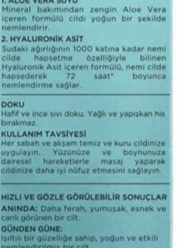 Aloe Vera Suyu İçerikli Nemlendirici bakım - Görsel 2