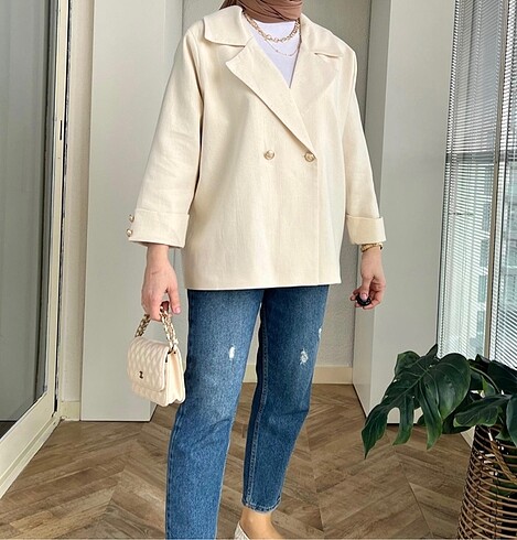 Zara Krem oversize ceket