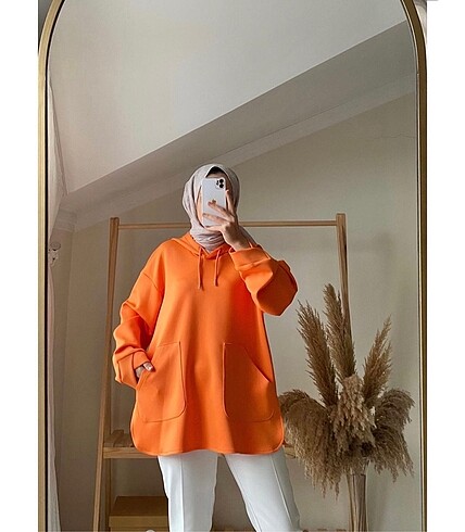 Turuncu oversize sweatshirt